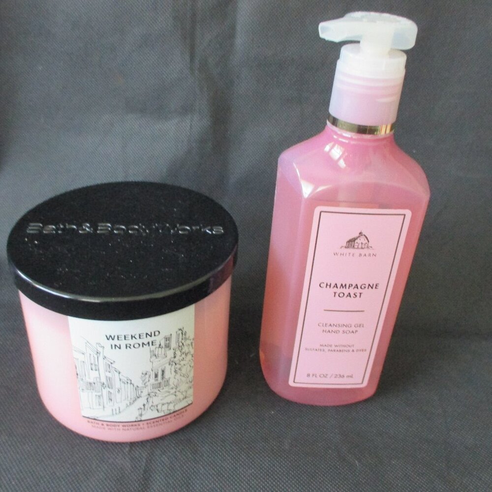 NWT - 2 Bath & Body Works items - "Weekend In Rome" candle & "Champagne Toast"